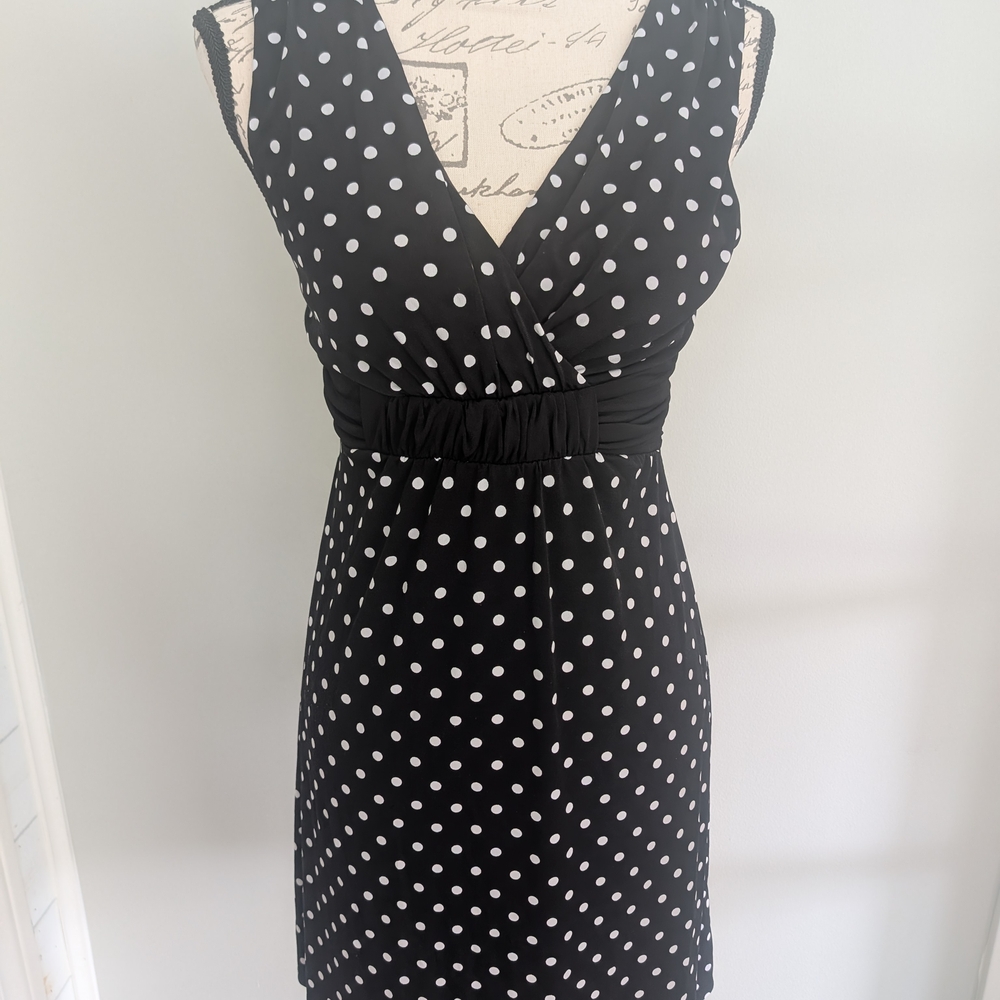 Maurices Black and White Sleeveless V-Neck  Sundress